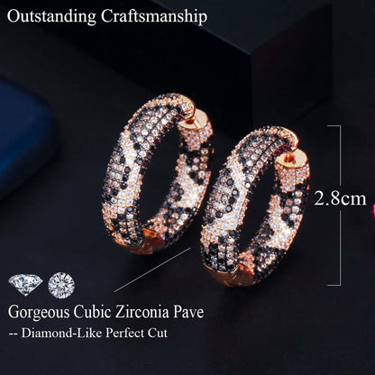 Luxury Leopard Round Circle Hoop Earrings