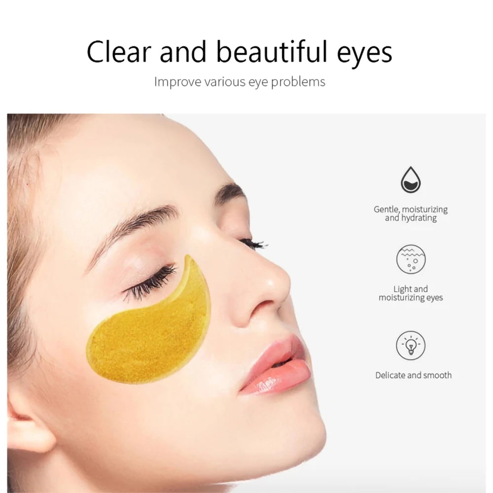 Eye Care Set 24K Gold Moisturizing Eye Mask Repair Skin Rolling Eye Serum Fade Dark Circles Protein Eye Cream Smooth Tender Skin