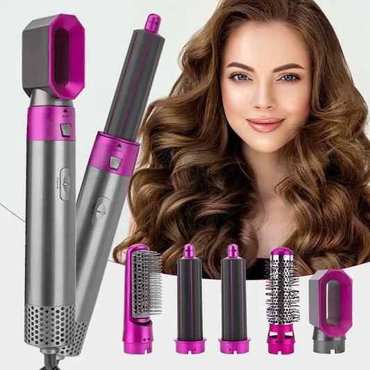 5 in 1 Hair Dryer Hot Comb Set Professional Curling