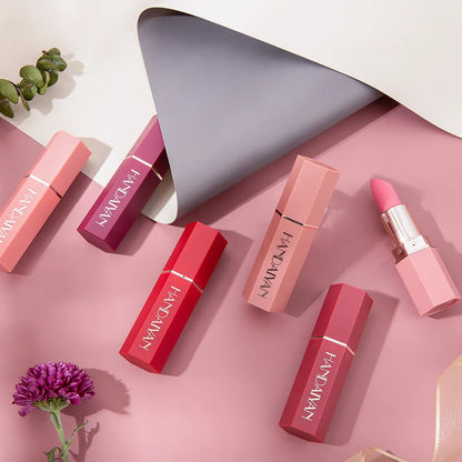 HANDAIYAN 6 Colors Matte Lipstick Beauty Lip Gloss LippenstiftTinted Balm 24 Hours Waterproof Free Shipping Makeup